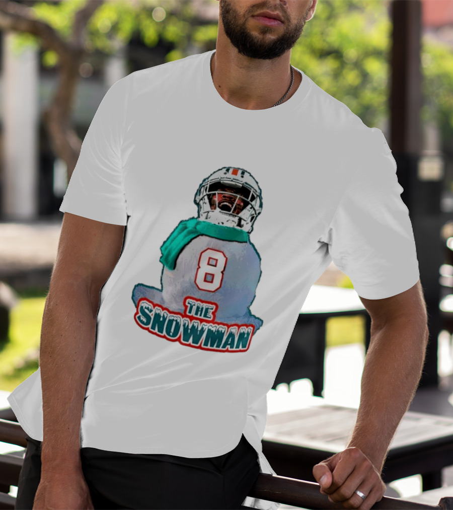 Miami Dolphins Jevon Holland 8 The Snowman Christmas T-Shirt