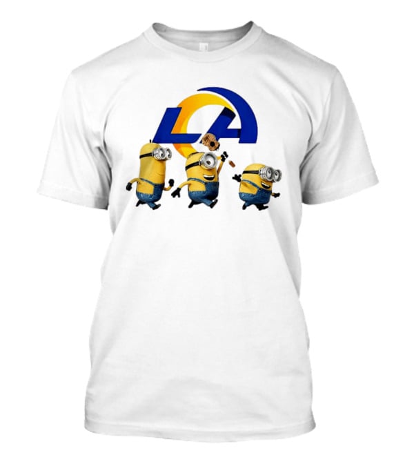 Minions LA Rams Football Team Crossover Fun T-Shirt