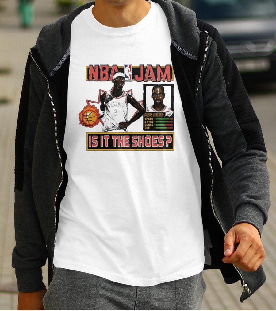 Shai Gilgeous Alexander Oklahoma City Thunder NBA Jam Is It The Shoes Homage Tri Blend T-Shirt