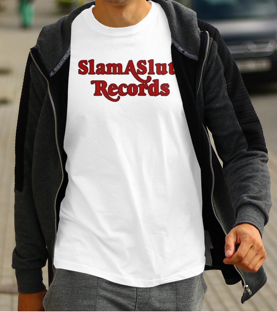 SlamASlut Records Vintage Inspired Music Label T-Shirt