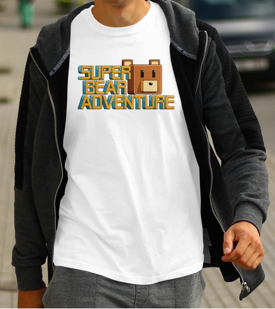 Super Bear Adventure Pixel Art Bear Face T-Shirt