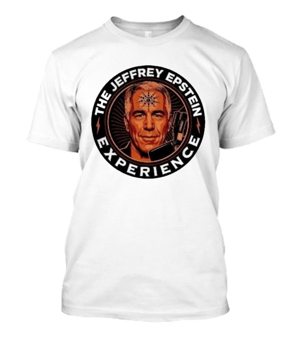 The Jeffrey Epstein Experience Meme Parody Headshot With Microphone And Psychedelic T-Shirt