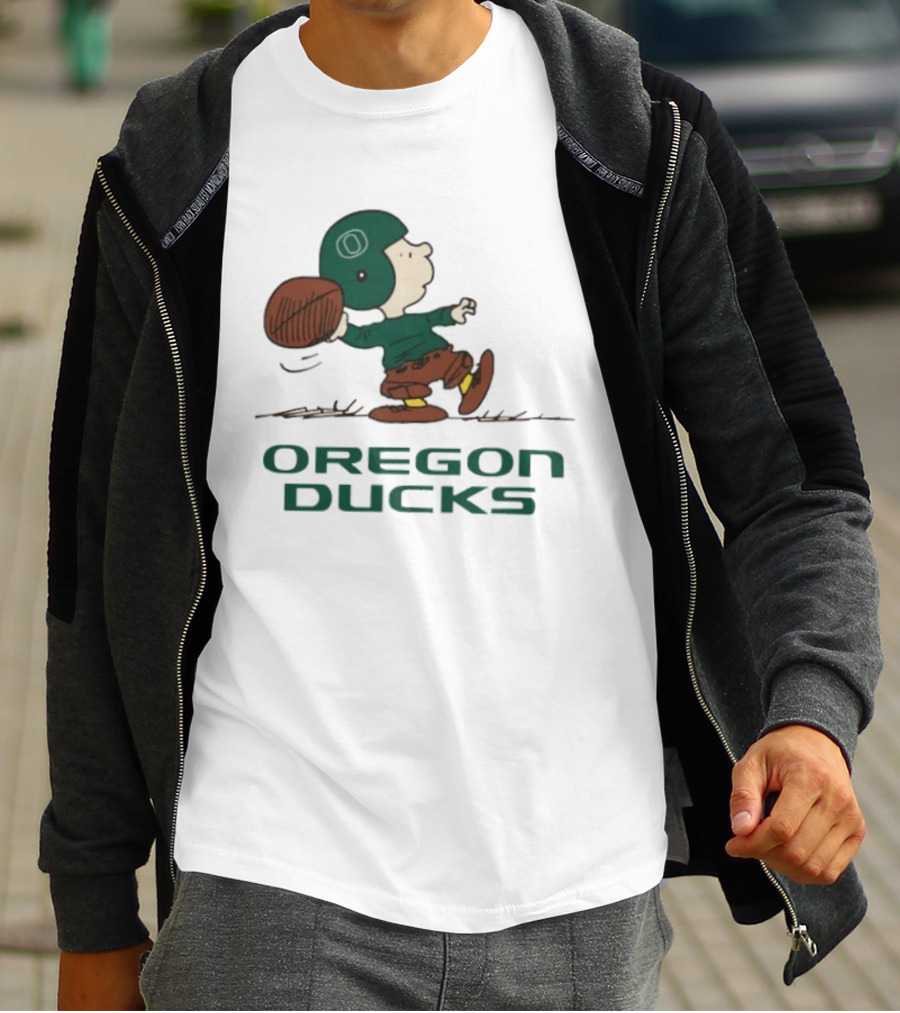 Peanuts Charlie Brown Oregon Ducks Football Quarterback T-Shirt