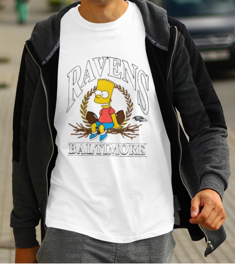 Baltimore Ravens Bart Simpson Crossover 2025 T-Shirt