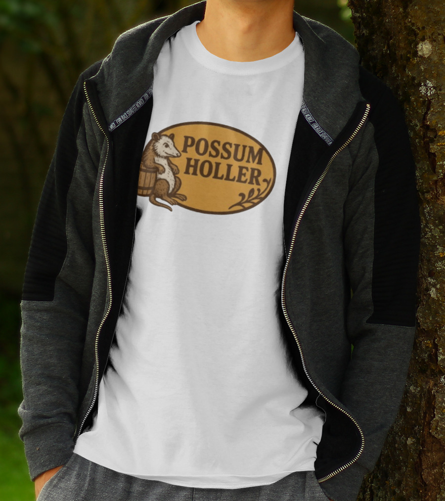 Possum Holler Rustic Opossum With Barrel T-Shirt