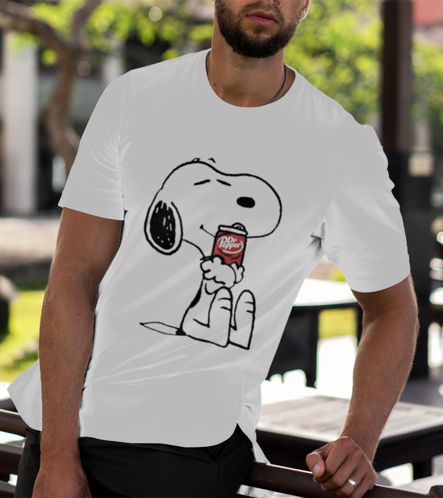 Snoopy Hugging Dr Pepper Can T-Shirt