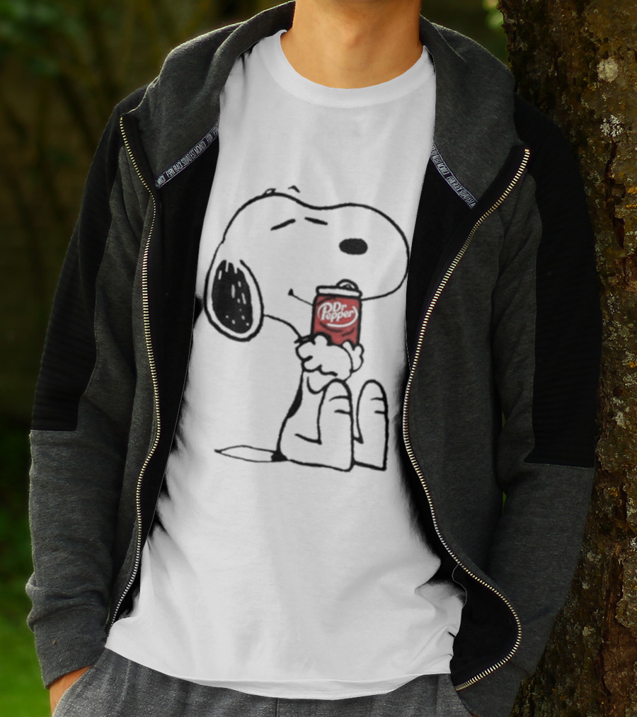 Snoopy Hugging Dr Pepper Can T-Shirt