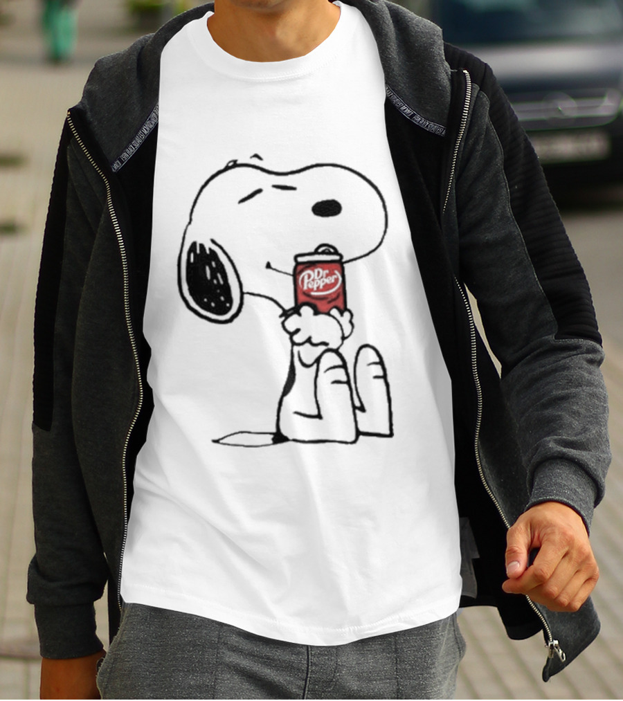 Snoopy Hugging Dr Pepper Can T-Shirt