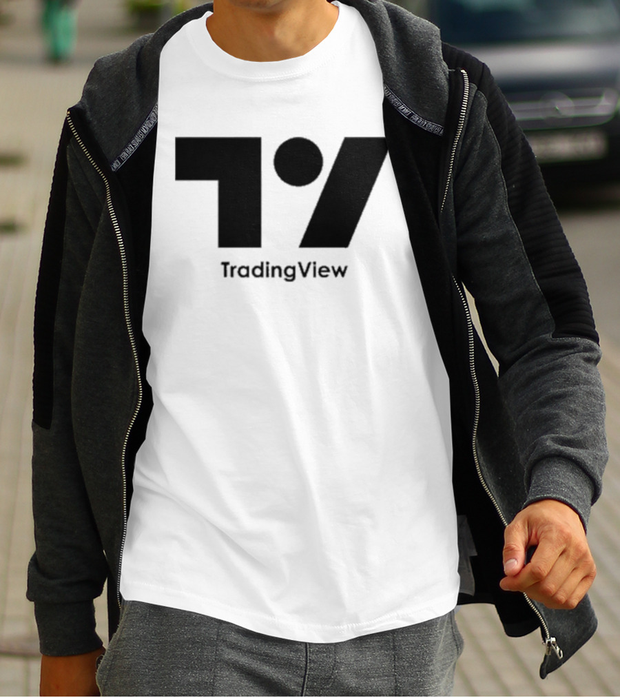 TradingView Bold Minimalist Block Monochrome T-Shirt