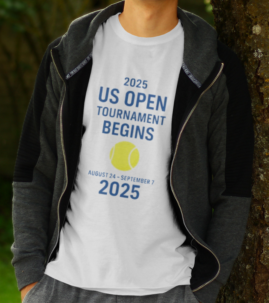 2025 US Open Tournament Begins August 24 To September 7 Tennis Ball T-Shirt