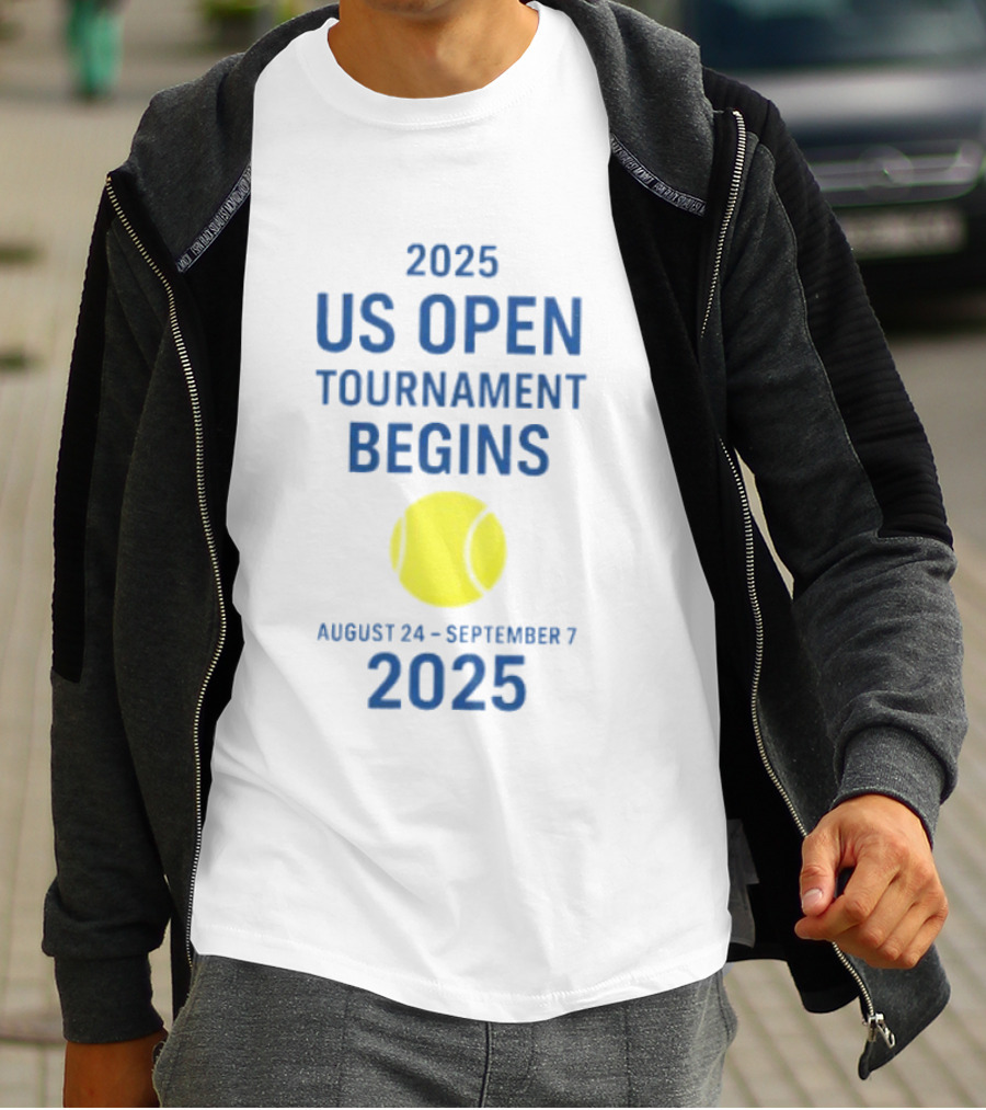 2025 US Open Tournament Begins August 24 To September 7 Tennis Ball T-Shirt