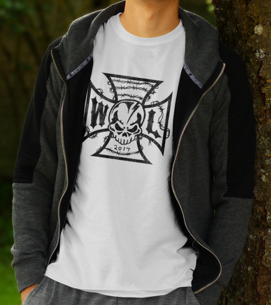 Warren Lotas Iron Cross Skull W L 2017 White T-Shirt