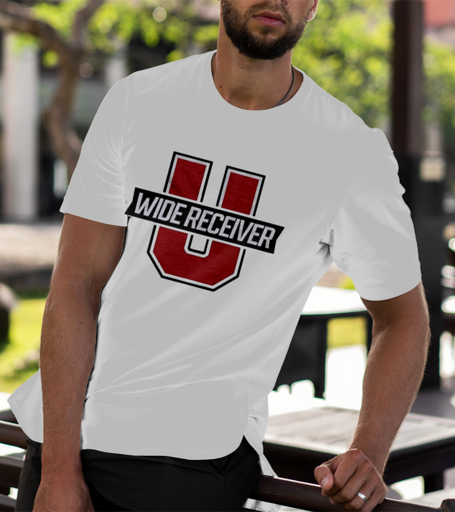 Wide Receiver U Team Red Black Block Lettering T-Shirt
