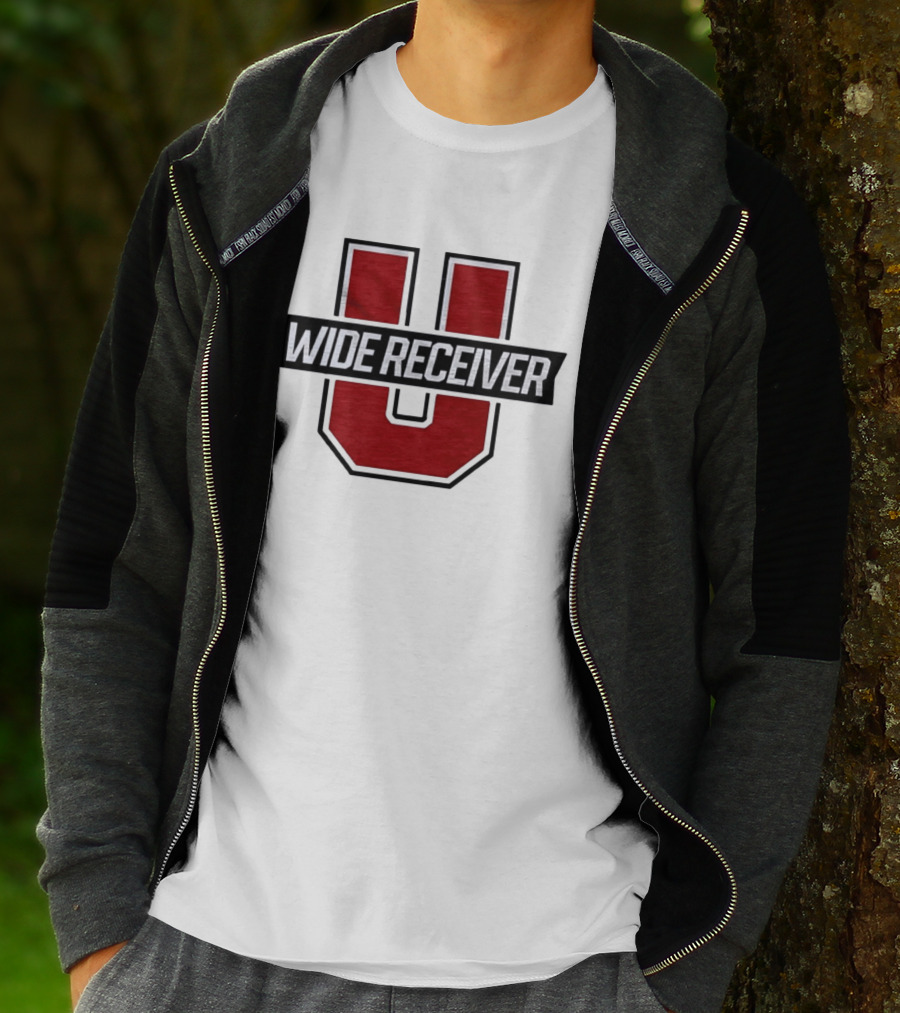 Wide Receiver U Team Red Black Block Lettering T-Shirt