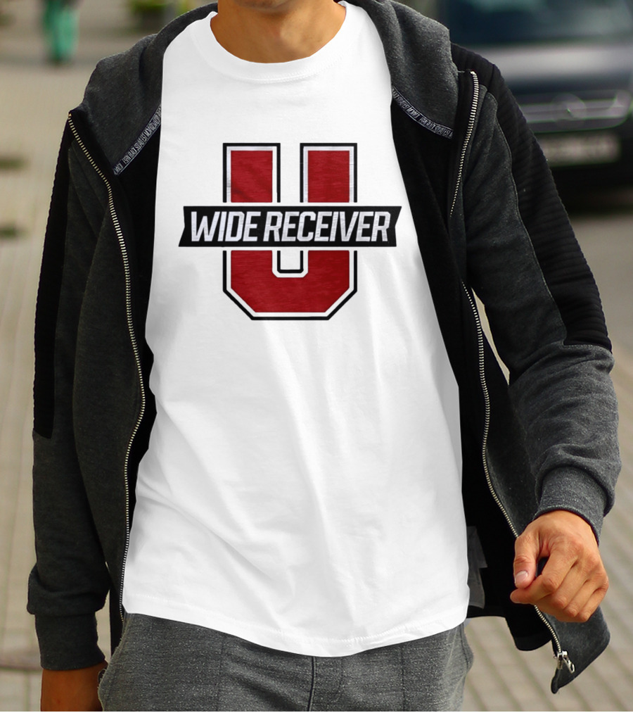 Wide Receiver U Team Red Black Block Lettering T-Shirt