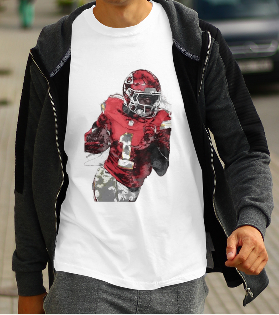 Kansas City Chiefs Xavier Worthy Football Player Number One T-Shirt