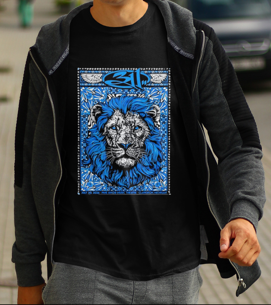 311 Live At Pine Knob Music Theatre July 30 2026 Lion Artwork Clarkson Michigan T-Shirt