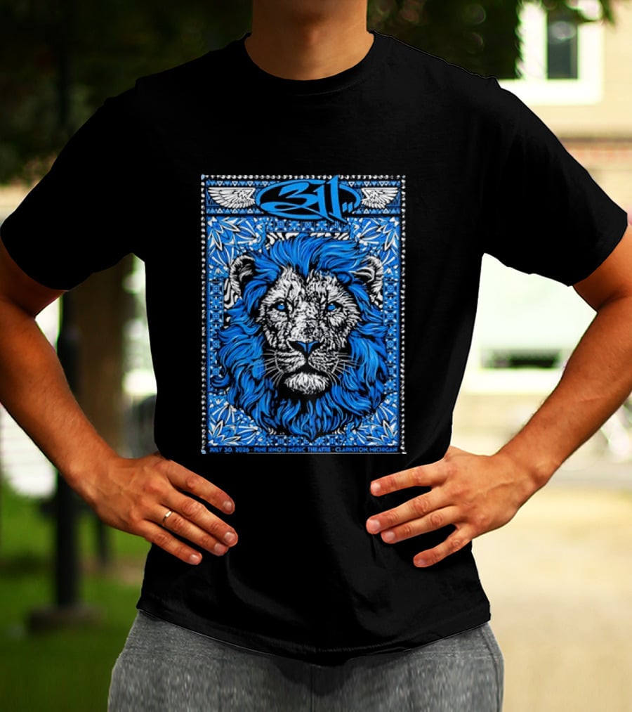 311 Live At Pine Knob Music Theatre July 30 2026 Lion Artwork Clarkson Michigan T-Shirt