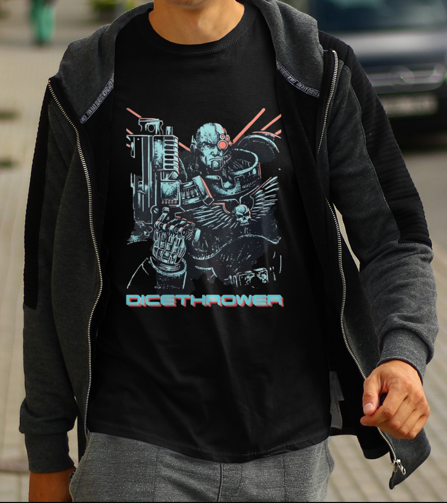 Iron Hand Space Marine Dicethrower With Bolter T-Shirt