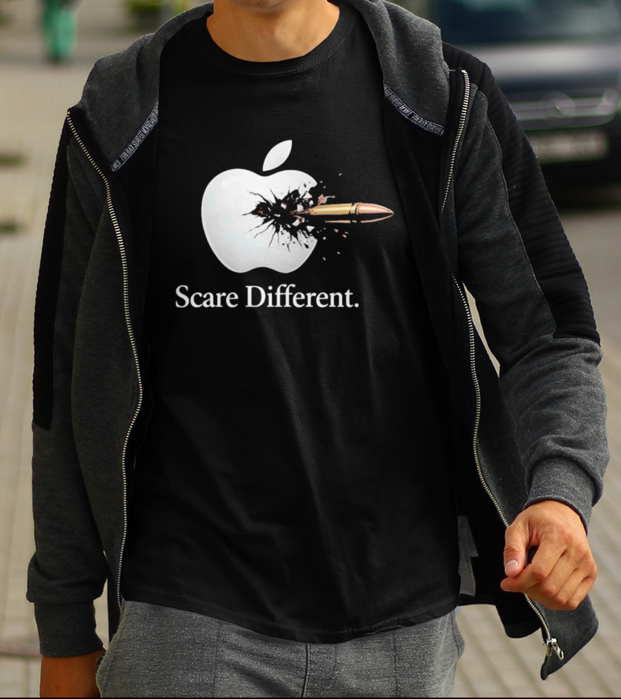 Scare Different Apple Bullet Hole Explosion T-Shirt