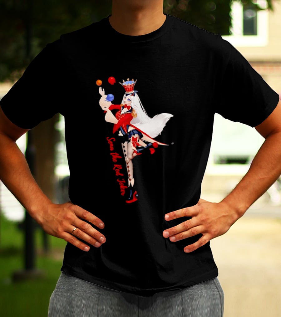 Sena The Red Joker Anime Jester Character With Crown And Juggling Balls T-Shirt