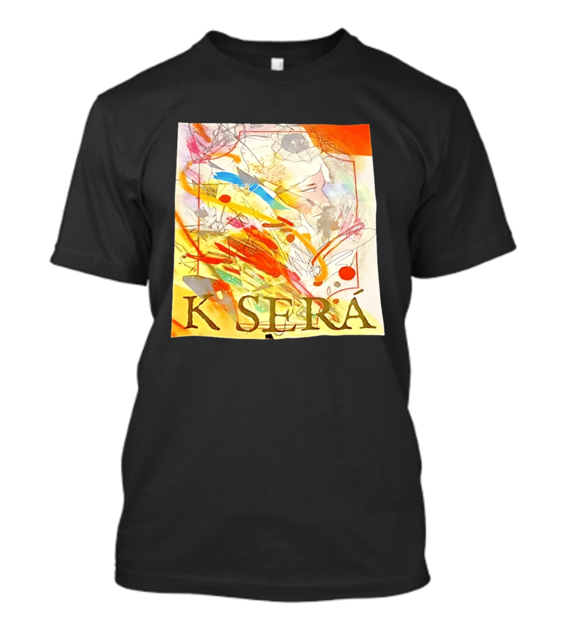K Será Colorful Abstract Face Expression T-Shirt