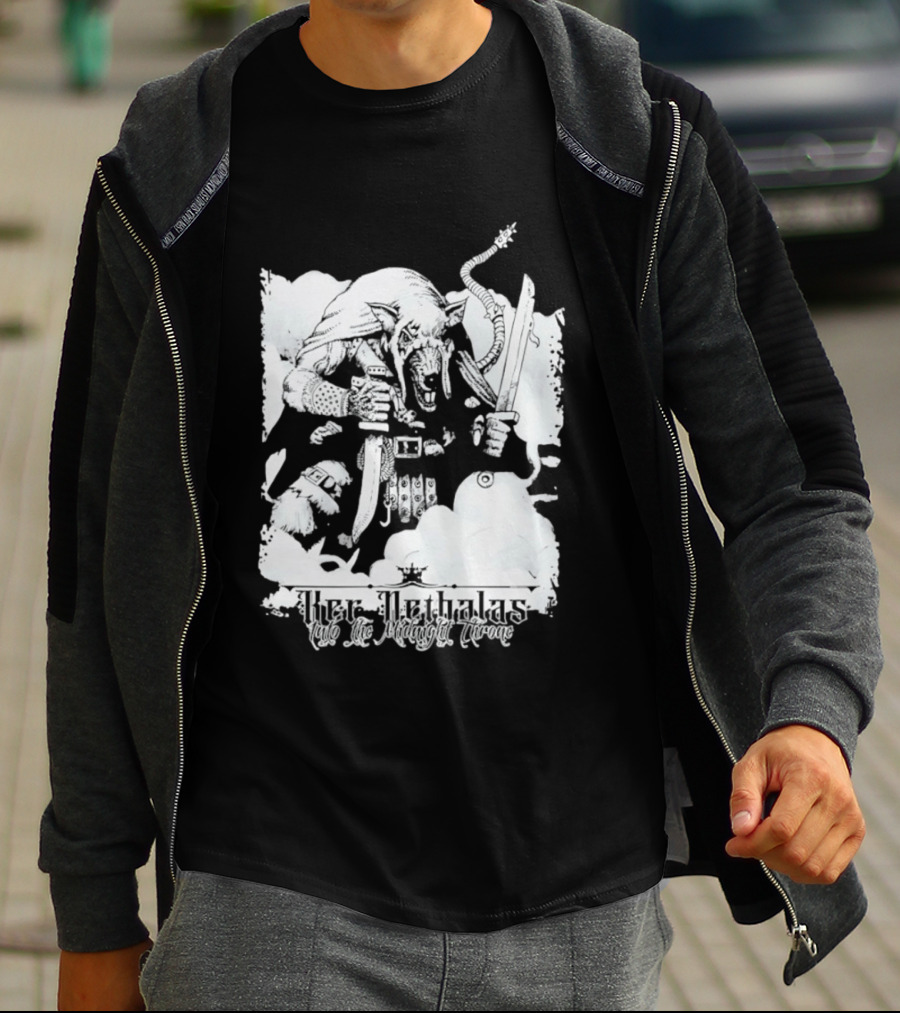 Ker Nethalas Into The Midnight Throne Rat Warrior Sword And Dagger Creature T-Shirt
