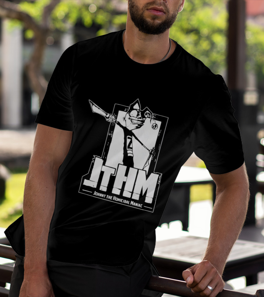 JTHM Johnny The Homicidal Maniac Distressed Black And White Comic T-Shirt