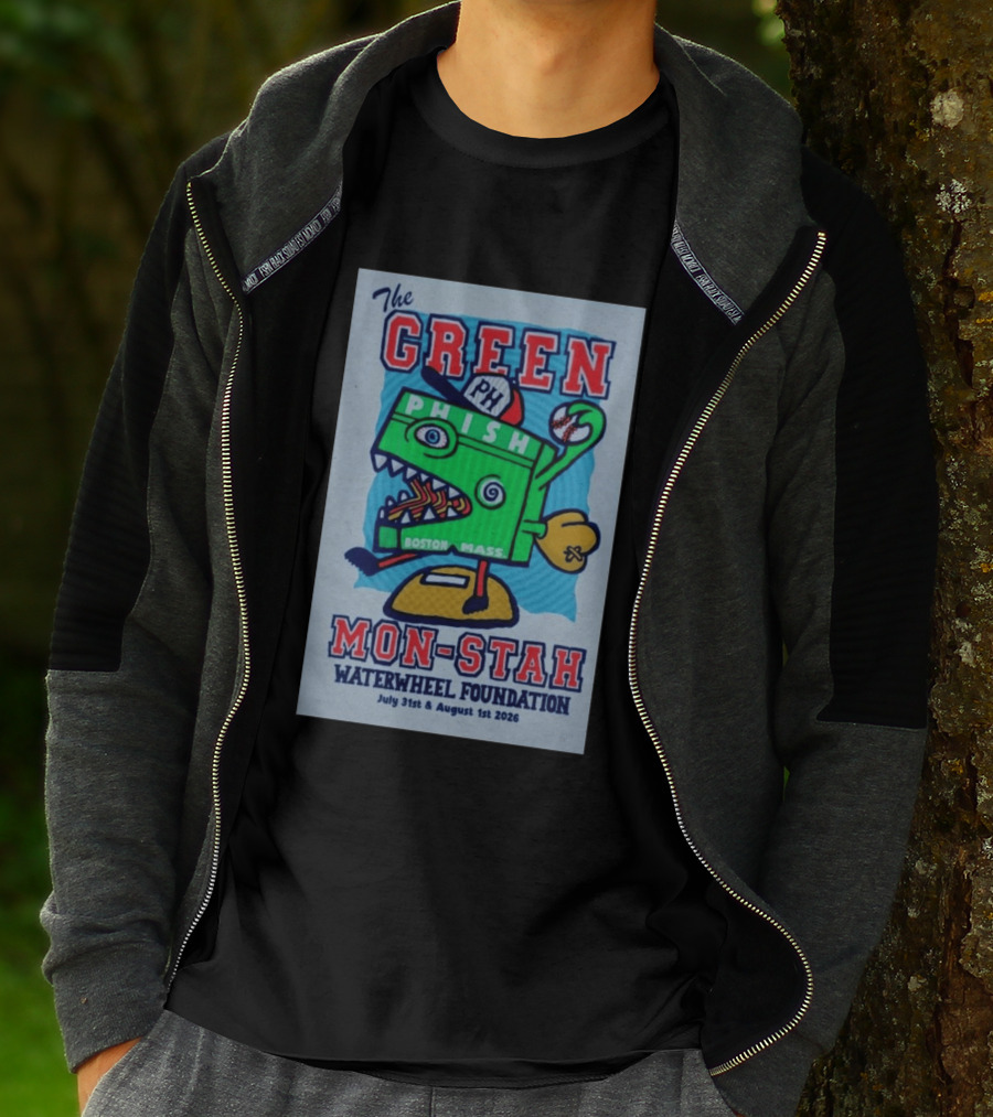 The WaterWheel Foundation The GREEN MON STAH Phish Fenway Park Boston July 31st August 1st 2026 T-Shirt