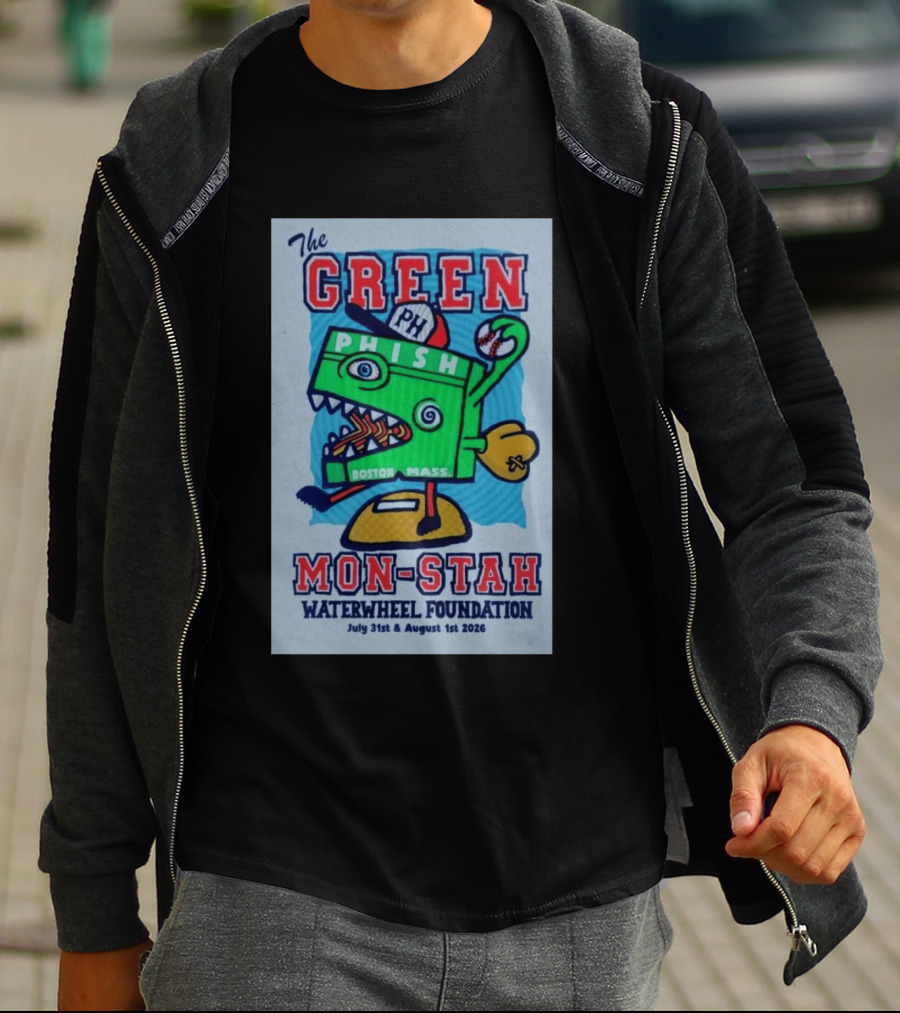 The WaterWheel Foundation The GREEN MON STAH Phish Fenway Park Boston July 31st August 1st 2026 T-Shirt