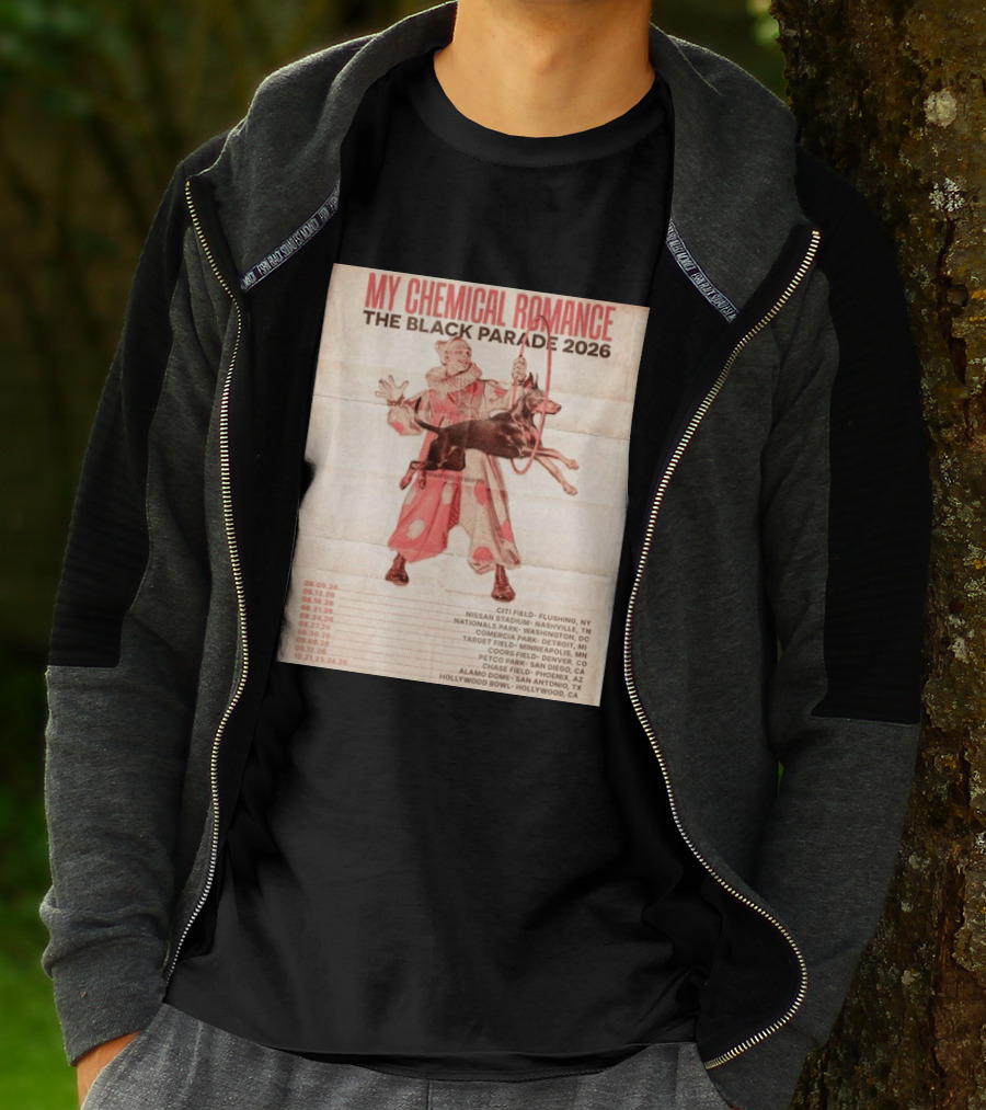 My Chemical Romance The Black Parade 2026 Tour Dates Clown And Dog T-Shirt