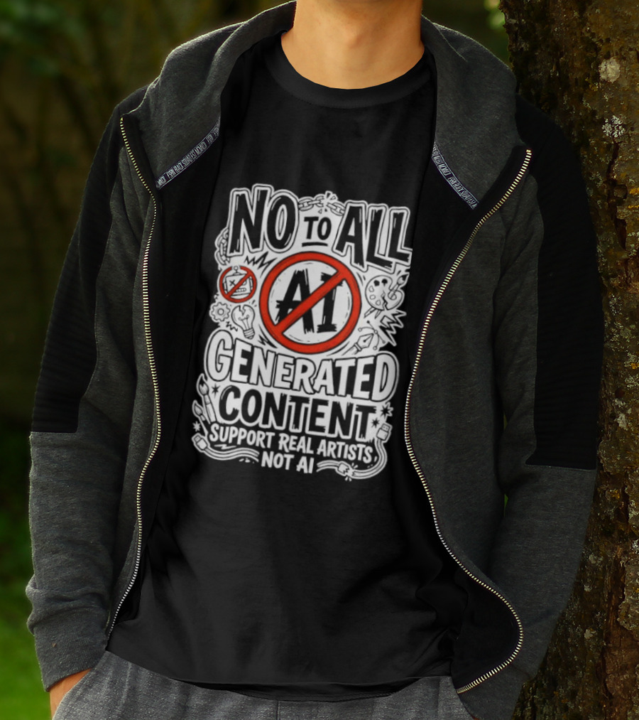 No To All AI Generated Content Support Real Artists Not AI T-Shirt