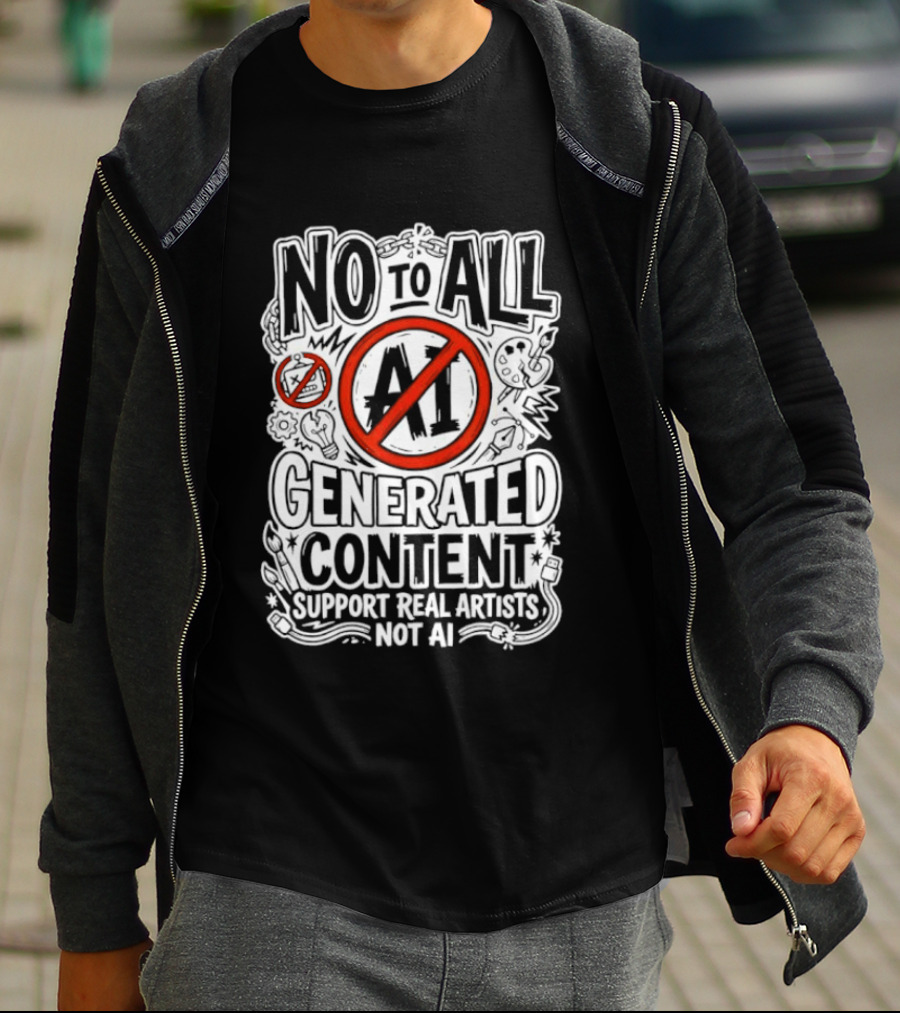 No To All AI Generated Content Support Real Artists Not AI T-Shirt