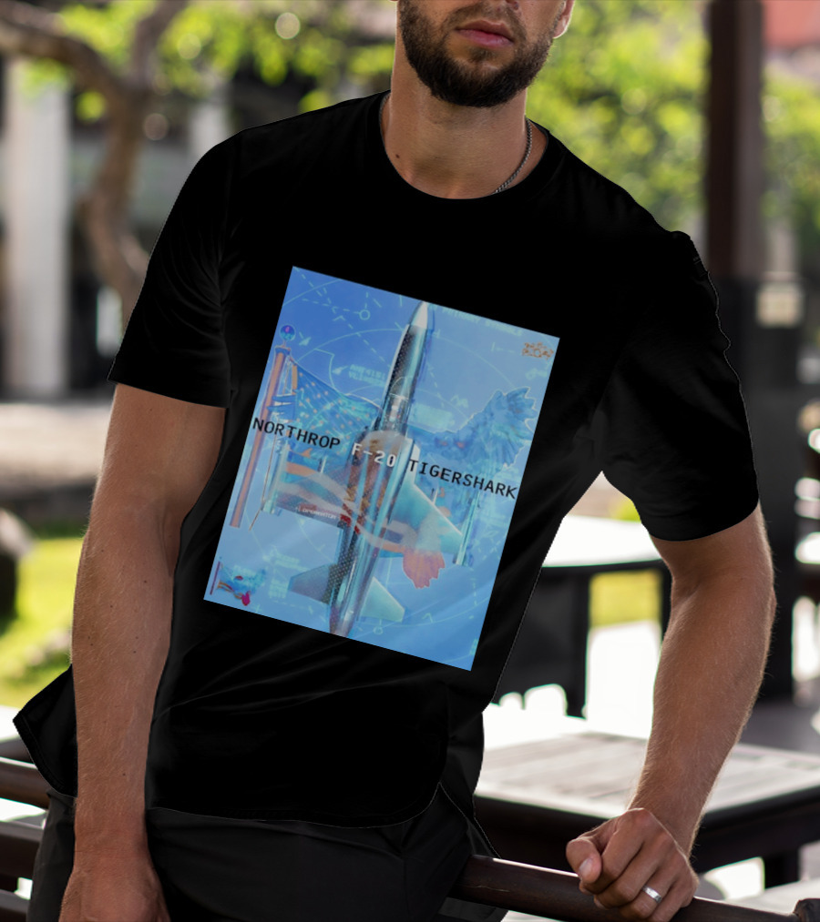 Northrop F 20 Tigershark Fighter Jet Aviation Digital Art And Aerospace T-Shirt