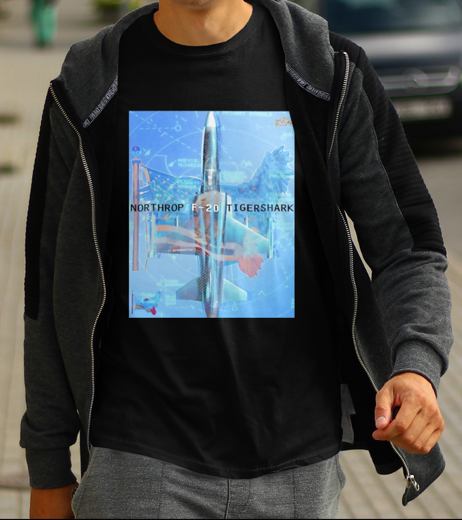 Northrop F 20 Tigershark Fighter Jet Aviation Digital Art And Aerospace T-Shirt