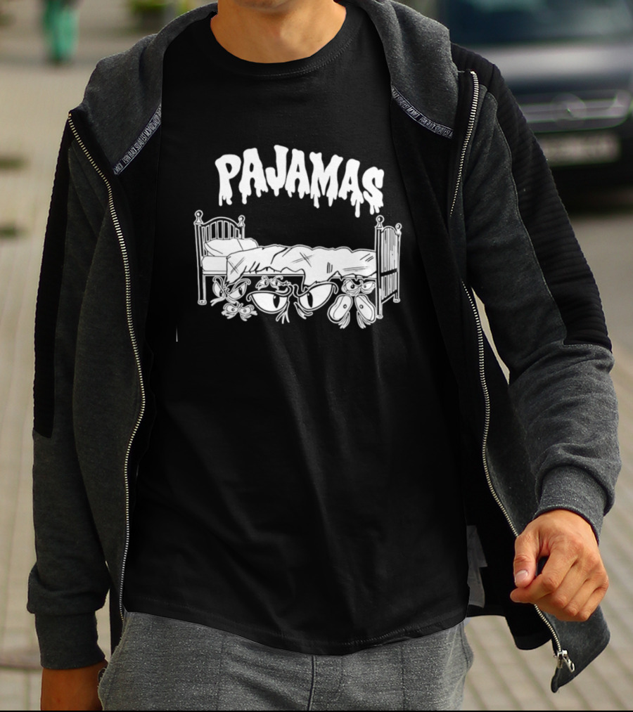 Pajamas Bed With Spooky Scary Eyes T-Shirt