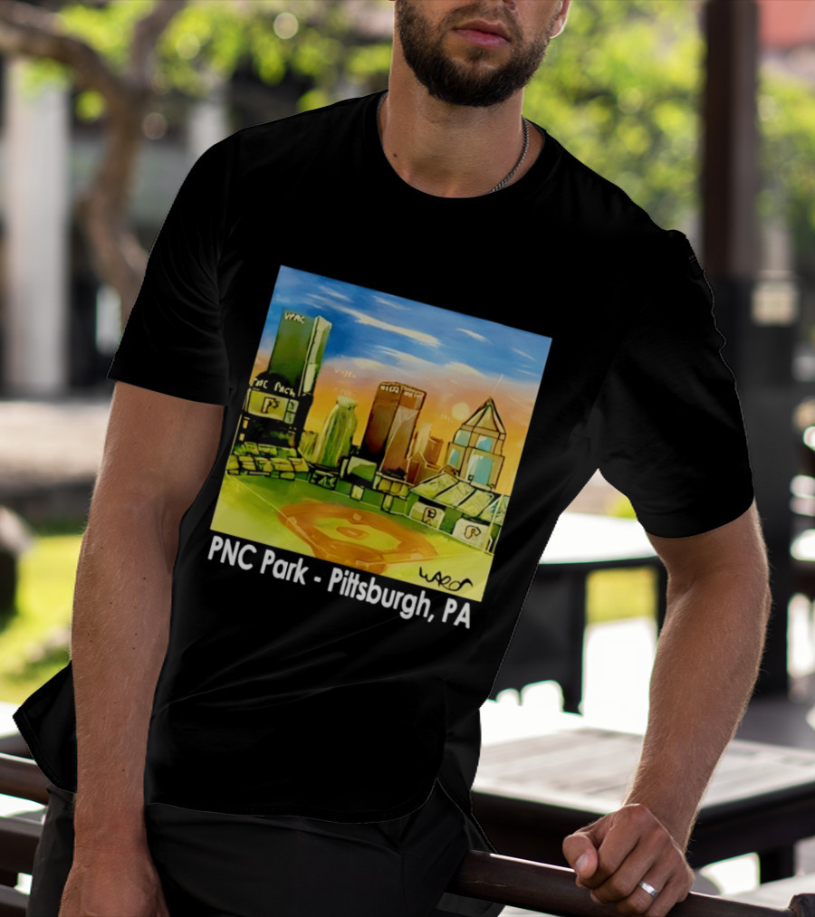 PNC Park Pittsburgh PA Baseball Skyline Art Print T-Shirt