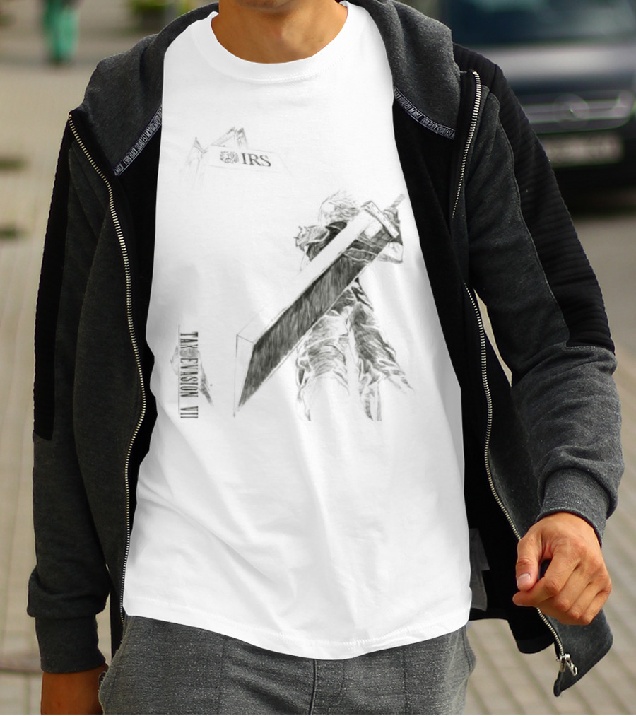 Cloud Strife Final Fantasy VII Tax Evasion IRS T-Shirt