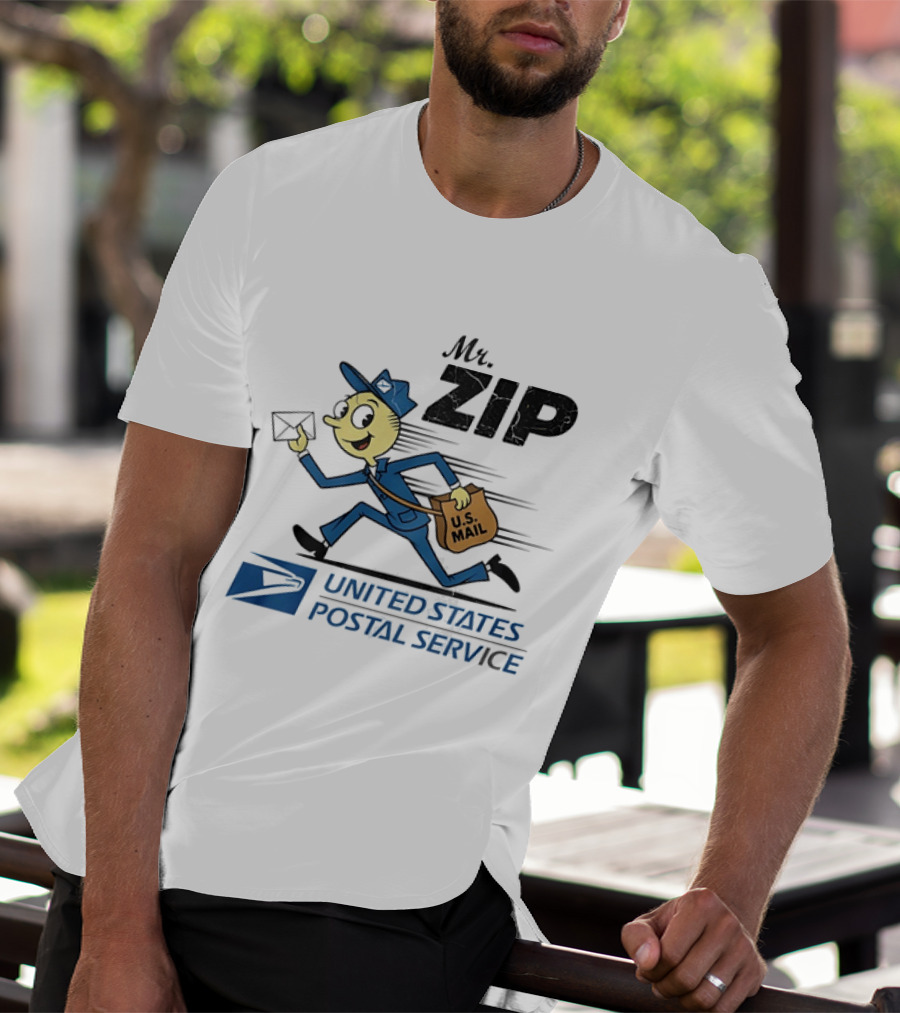 Mr ZIP USPS Retro Distressed U.S. Mail Carrier T-Shirt