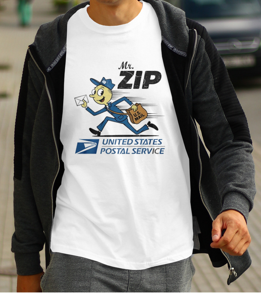 Mr ZIP USPS Retro Distressed U.S. Mail Carrier T-Shirt