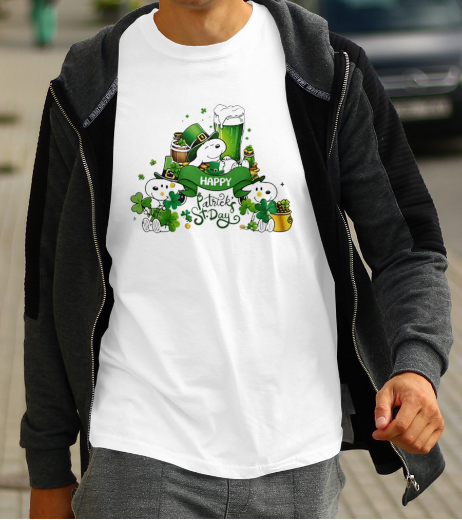Snoopy St Patrick's Day Peanuts Shamrock Happy T-Shirt