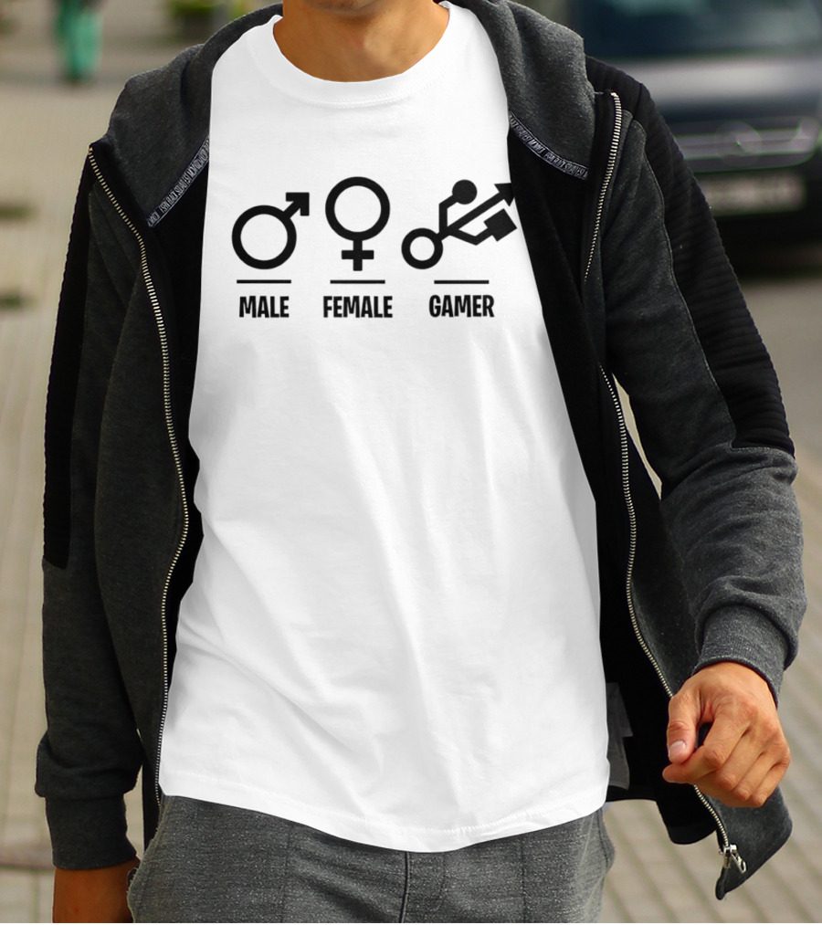 Male Female Gamer USB T-Shirt