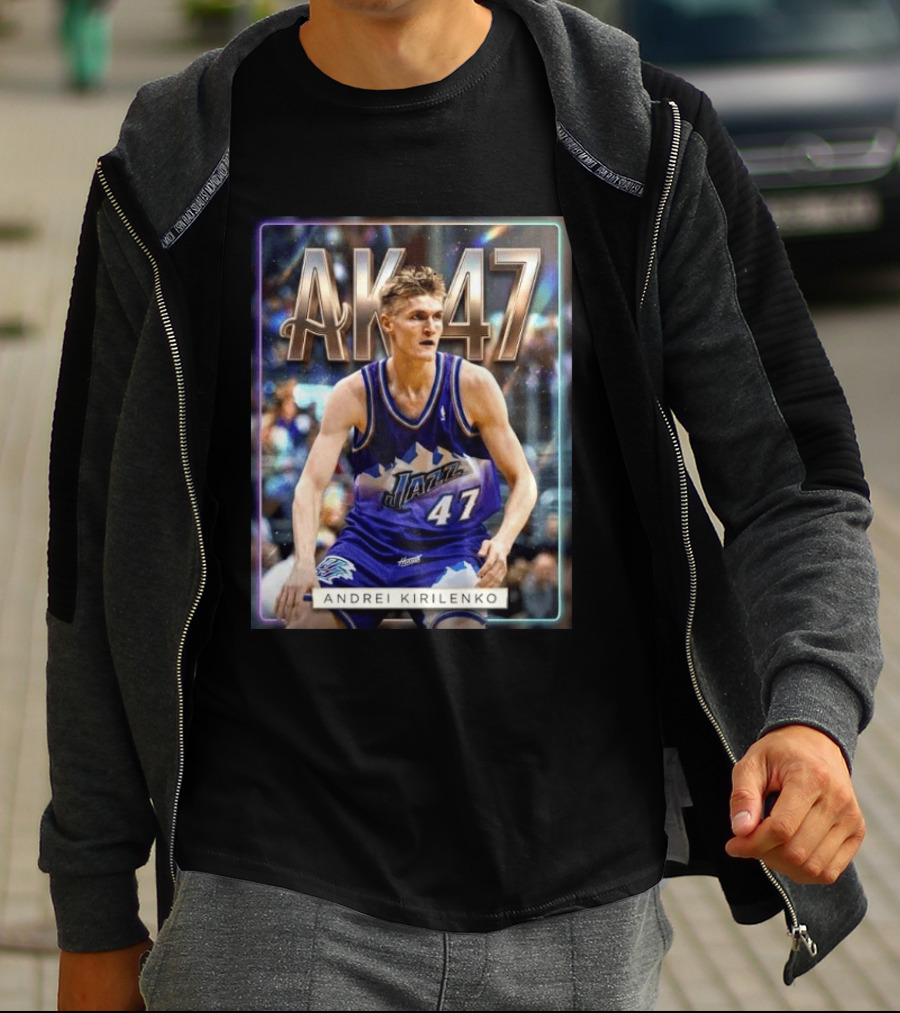 AK 47 Andrei Kirilenko Utah Jazz NBA Basketball Legends T-Shirt