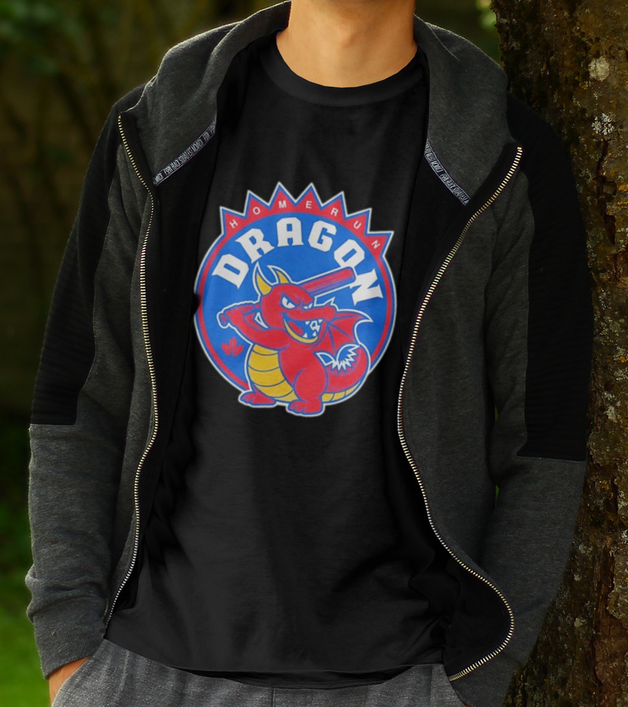 Homerun Dragon Toronto Blue Jays Batter With Red Bat And Maple Leaf T-Shirt