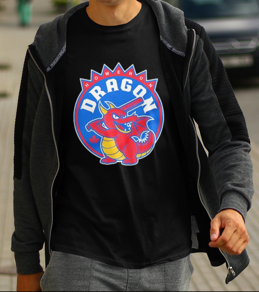 Homerun Dragon Toronto Blue Jays Batter With Red Bat And Maple Leaf T-Shirt