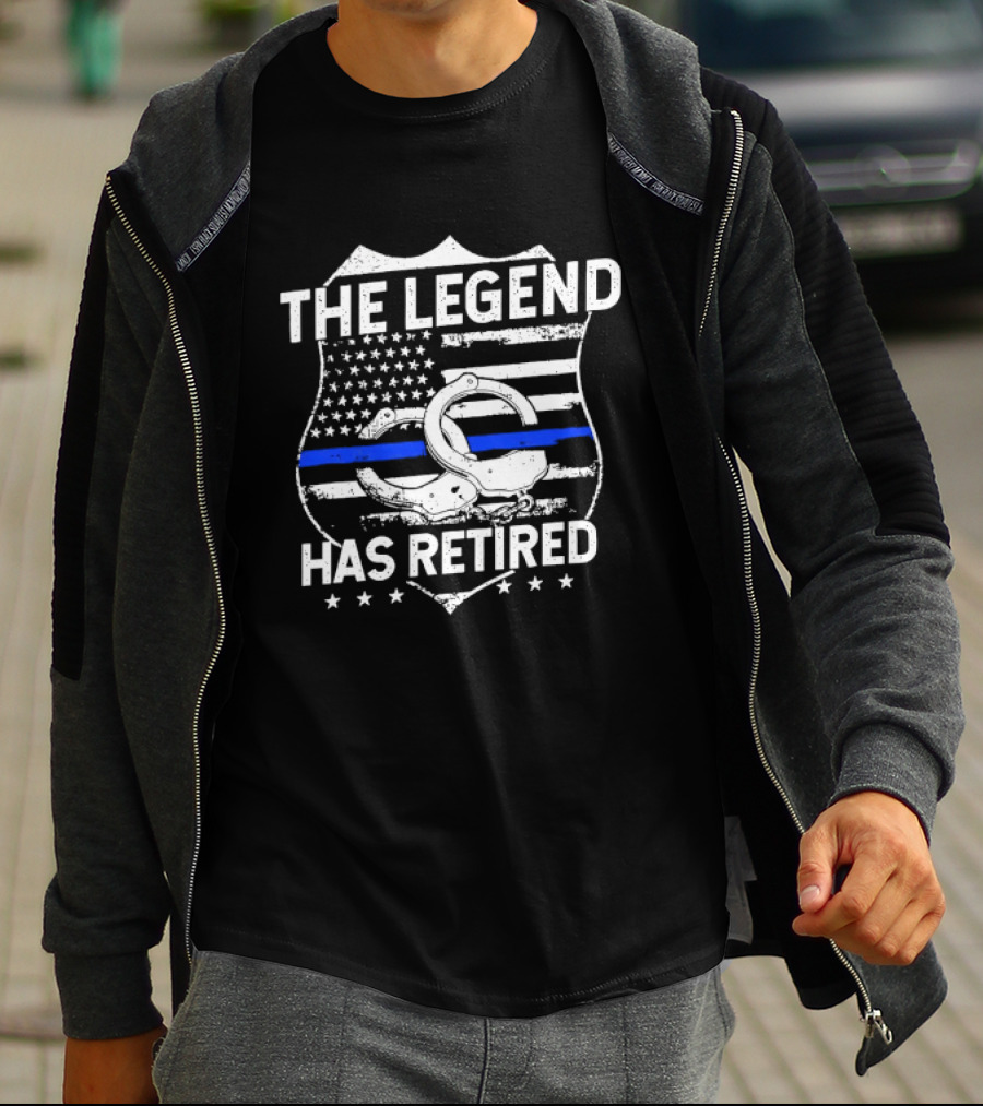 The Legend Has Retired Thin Blue Line Police T-Shirt