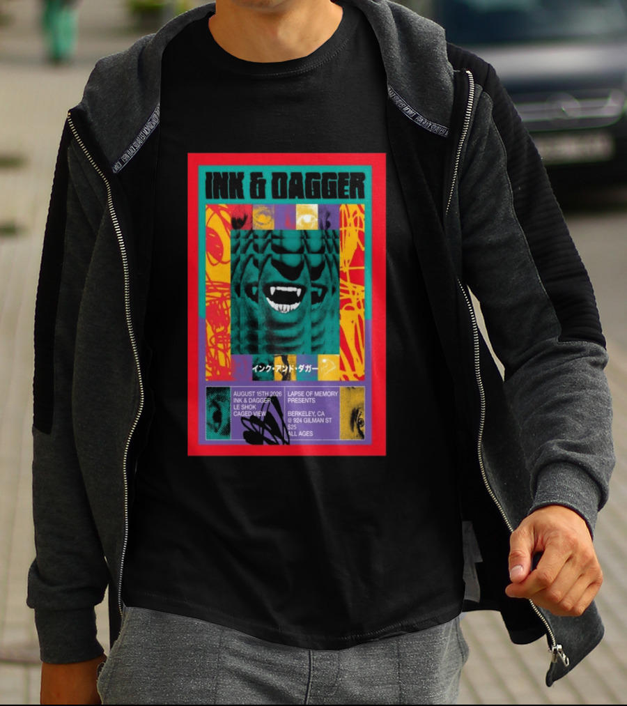 Ink & Dagger Live At 924 Gilman Street Berkeley August 15th 2026 Lapse Of Memory Presents T-Shirt