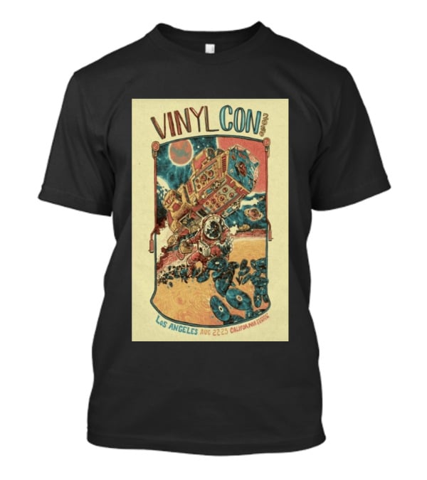 VinylCon Los Angeles August 22 23 2026 California Festival Space Astronaut Turntable T-Shirt