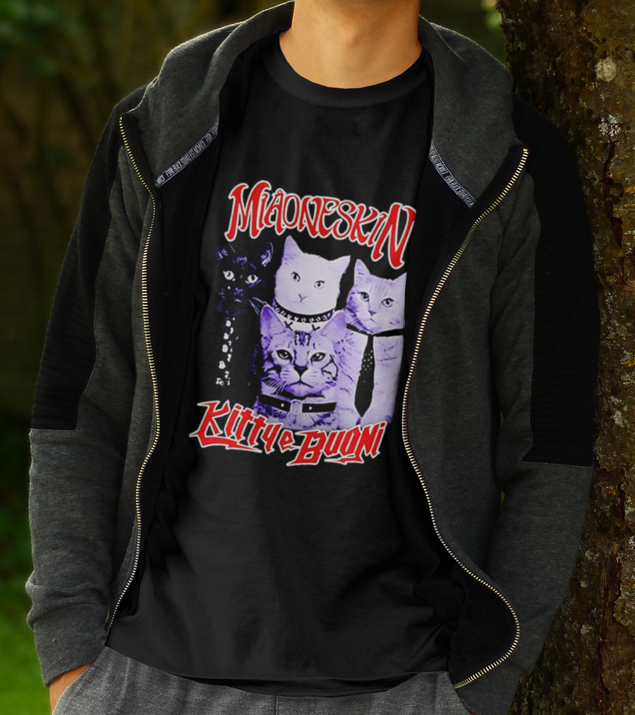 Miaoneskin Kitty E Buoni Maneskin Cats Band T-Shirt