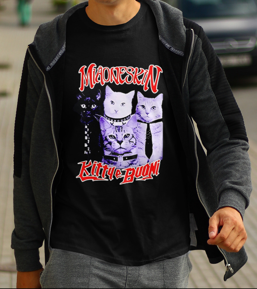 Miaoneskin Kitty E Buoni Maneskin Cats Band T-Shirt